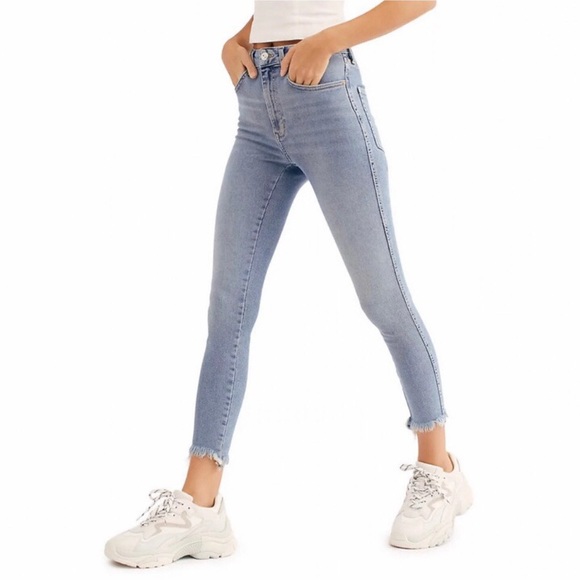 Free People High Rise Raw Hem Jeans - Picture 2 of 14